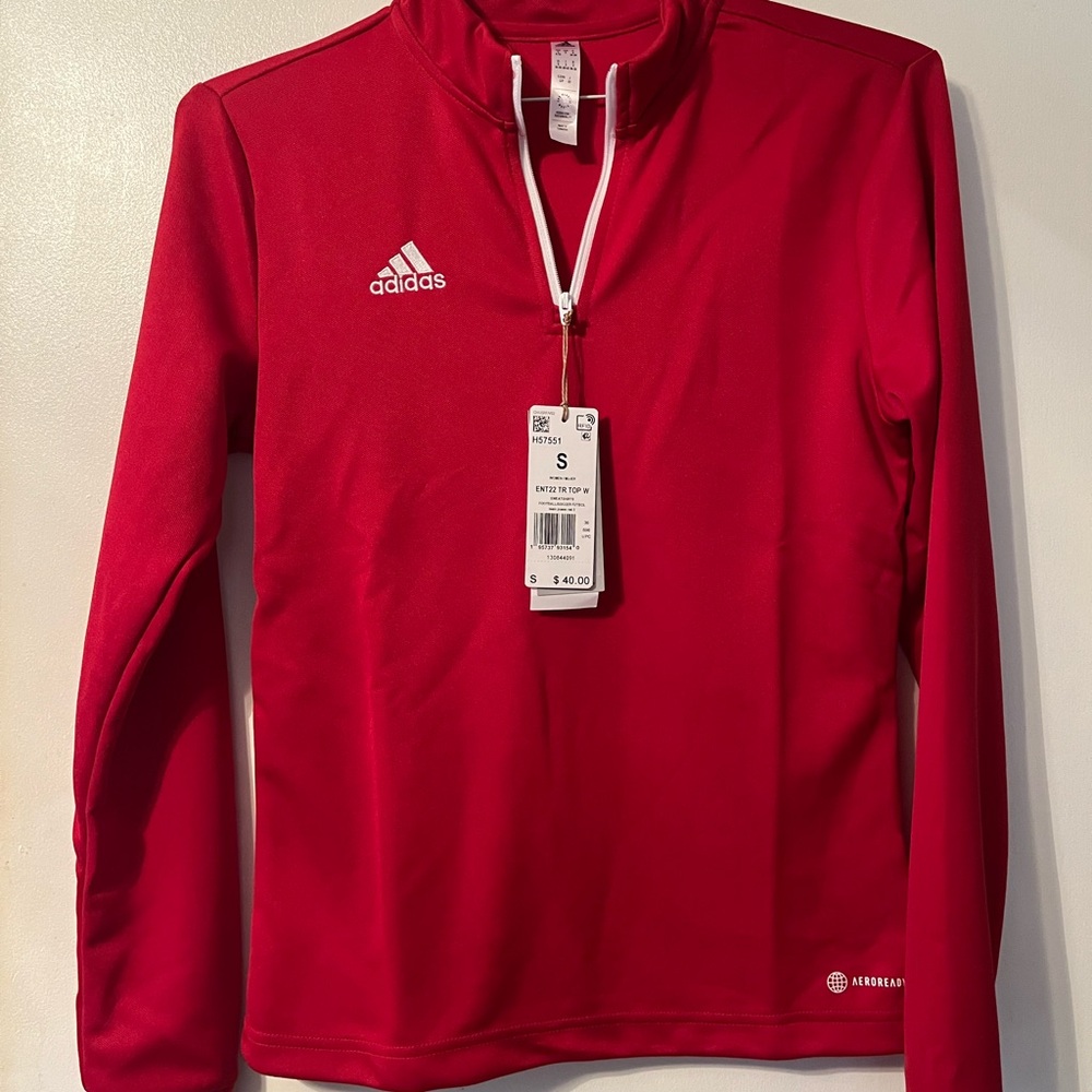 Adidas Red Quarter-Zip Pullover